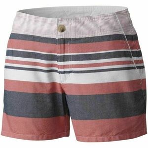 Columbia Pink Striped Cotton Shorts - Size 8